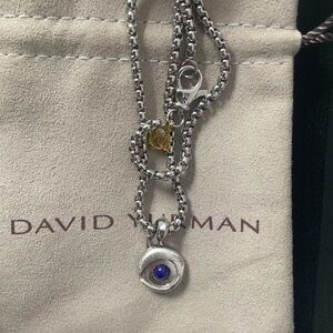 David Yurman 925 silver Devil's Eye Charm Necklace for women